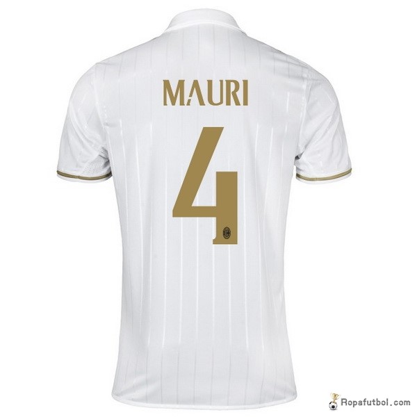 Camiseta AC Milan Replica Segunda Ropa Mauri 2016/17 Blanco